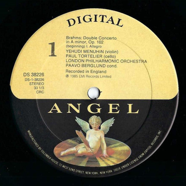 Brahms* - Yehudi Menuhin, Paul Tortelier, London Philharmonic Orchestra, Paavo Berglund : Double Concerto (LP, Club, Col)