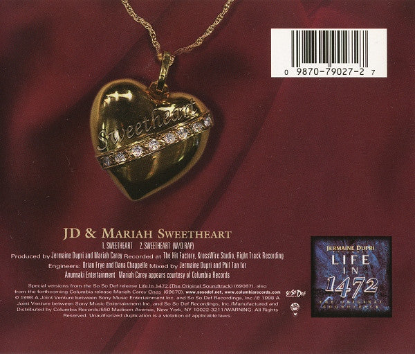 Jermaine Dupri & Mariah Carey : Sweetheart (CD, Single)