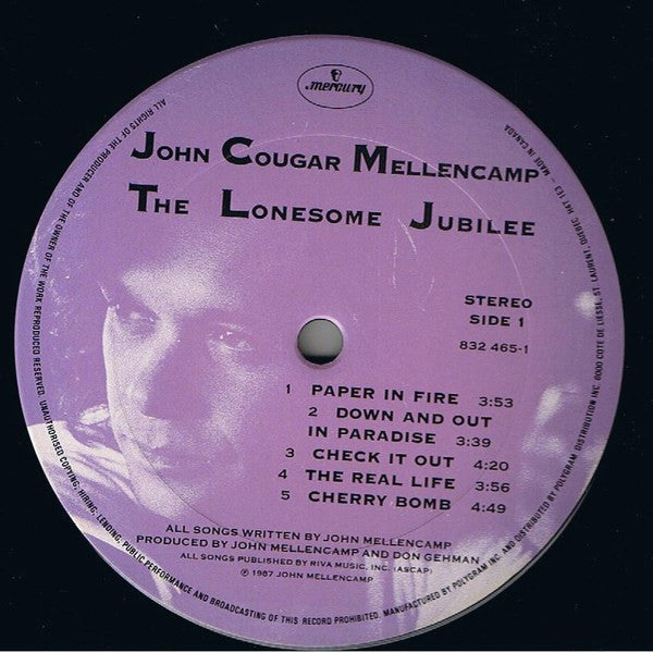 John Cougar Mellencamp : The Lonesome Jubilee (LP, Album, Gat)