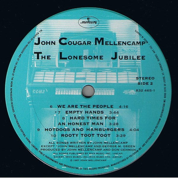 John Cougar Mellencamp : The Lonesome Jubilee (LP, Album, Gat)