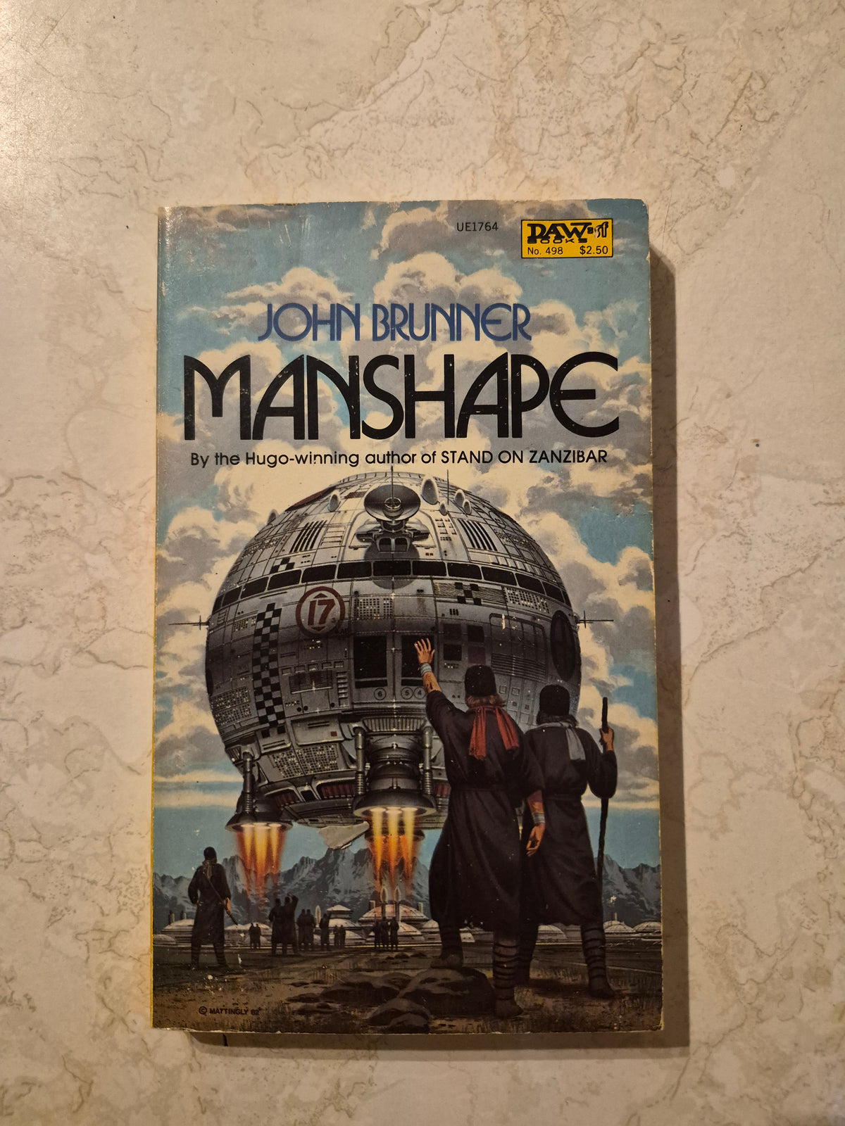 Front cover of Manshape by John Brunner with vintage price sticker