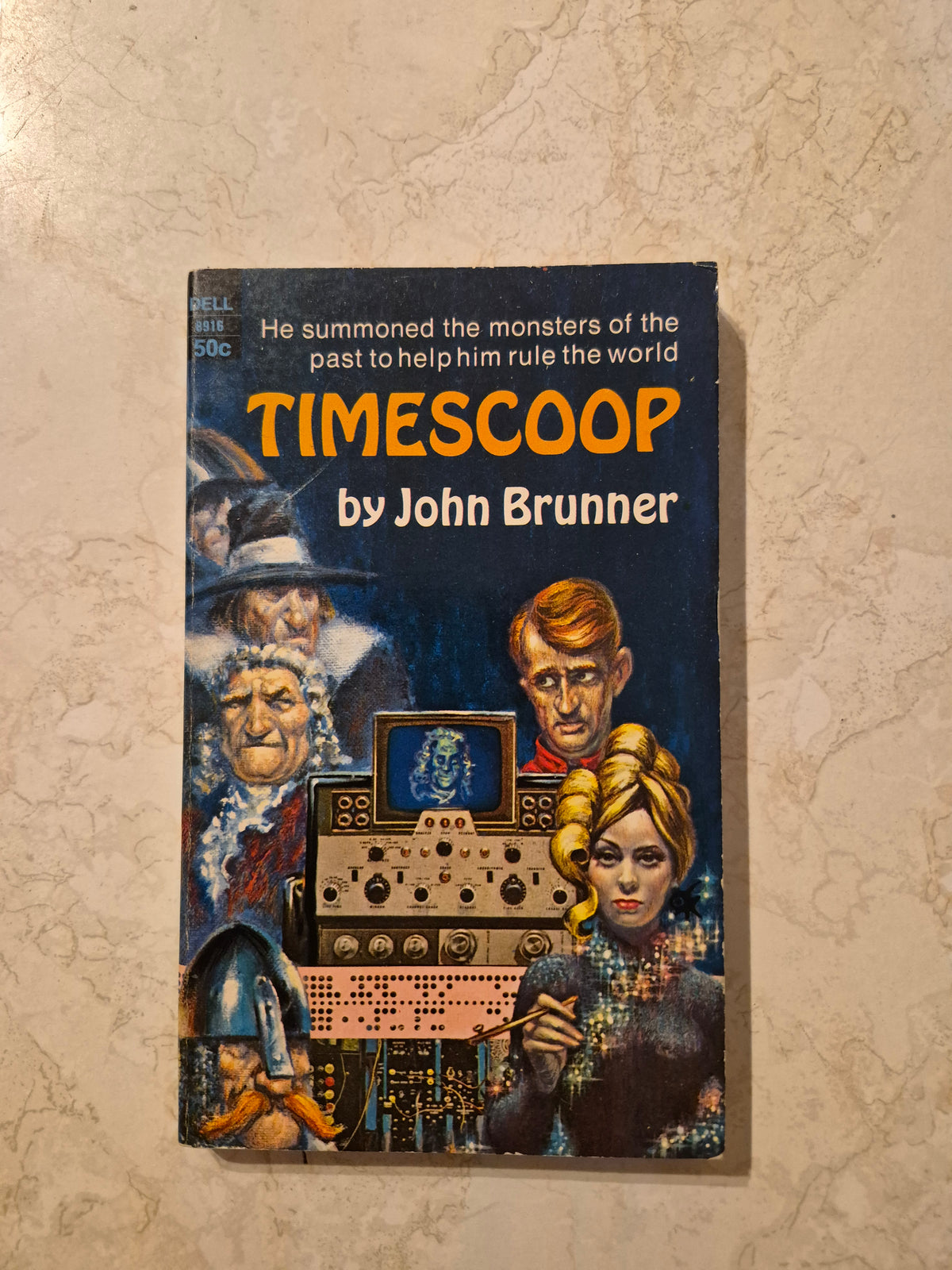 Front cover of Timescoop by John Brunner with Kelly Freas illustration