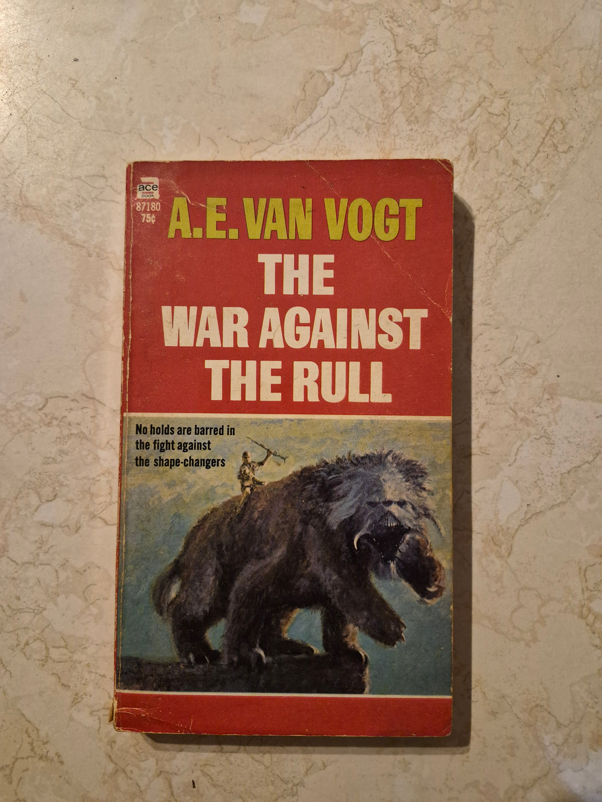 Front cover of The War Against the Rull by A.E. van Vogt showing creases and edge wear