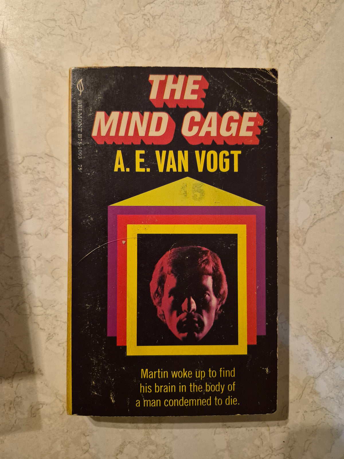 Front cover of The Mind Cage by A.E. van Vogt showing scratches and corner crease