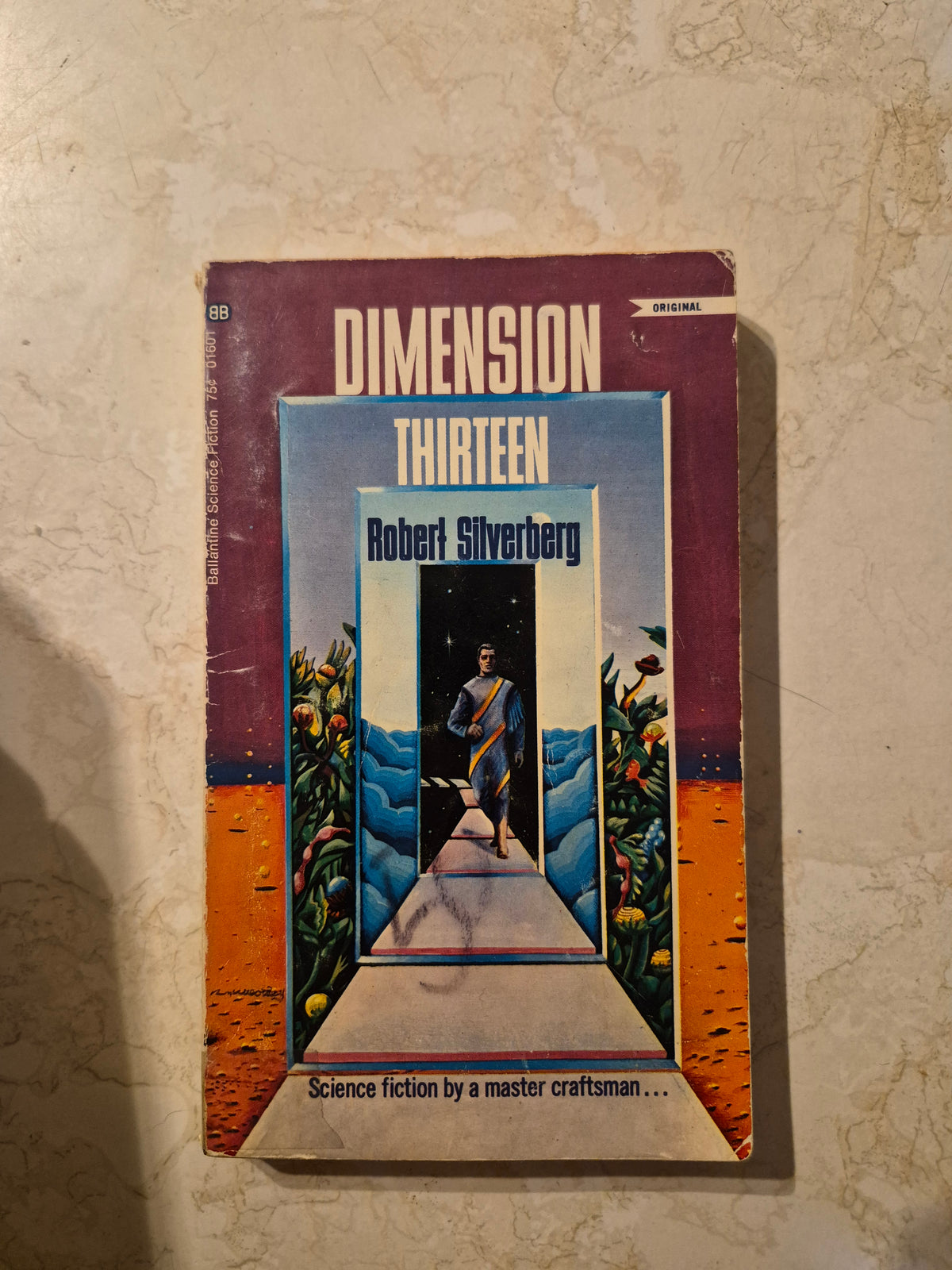 Front cover of Dimension Thirteen by Robert Silverberg with faint handwritten price