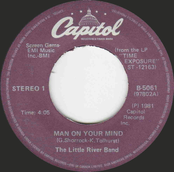 Little River Band : Man On Your Mind (7")