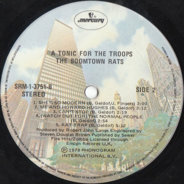 The Boomtown Rats : A Tonic For The Troops (LP, Album)