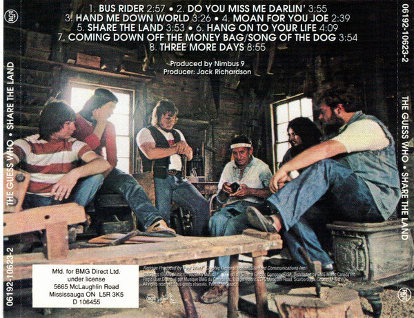The Guess Who : Share The Land (CD, Album, Club, RE)