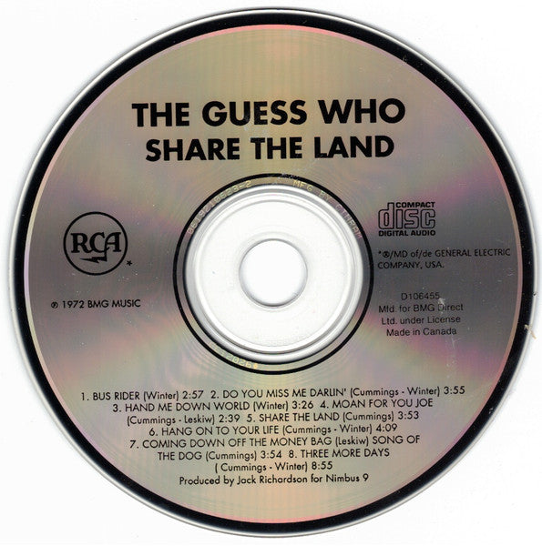The Guess Who : Share The Land (CD, Album, Club, RE)