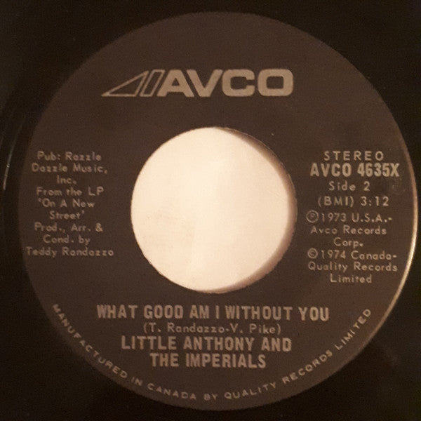 Little Anthony & The Imperials : I'm Falling In Love With You / 	What Good Am I Without You? (7", Single)