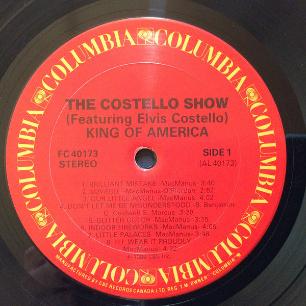 The Costello Show Featuring The Attractions And The Confederates : King Of America (LP, Album)