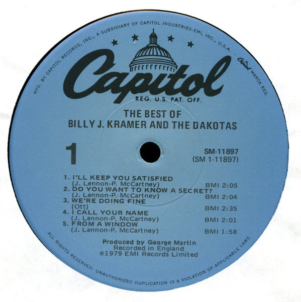 Billy J. Kramer & The Dakotas : The Best Of Billy J. Kramer With The Dakotas (LP, Comp)