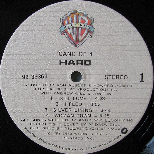 Gang Of Four : Hard (LP, Album)