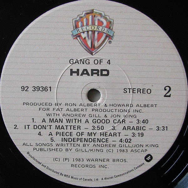 Gang Of Four : Hard (LP, Album)