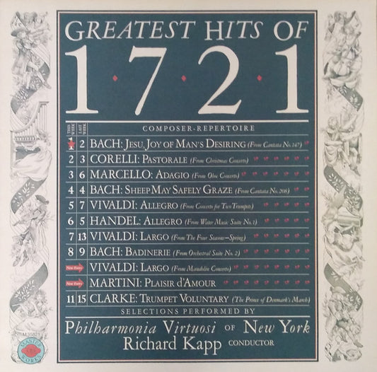 Philharmonia Virtuosi Of New York*, Richard Kapp : Greatest Hits Of 1721 (LP, Comp)