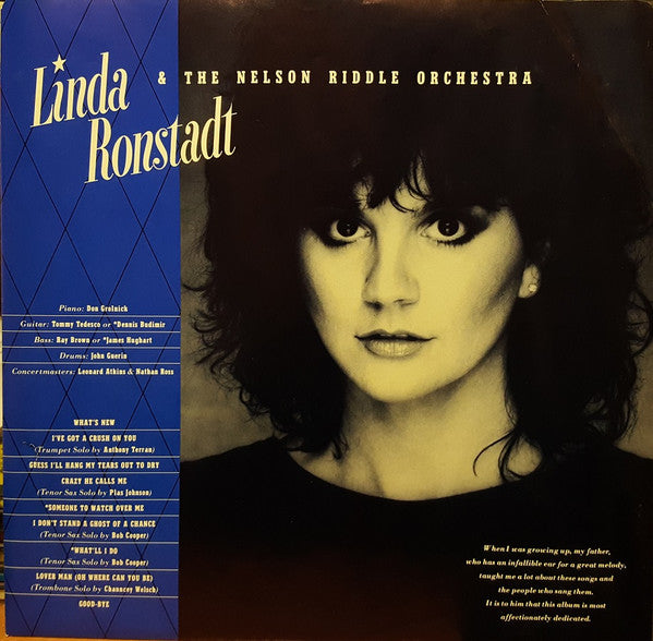 Linda Ronstadt & The Nelson Riddle Orchestra* : What's New (LP, Album, Qua)