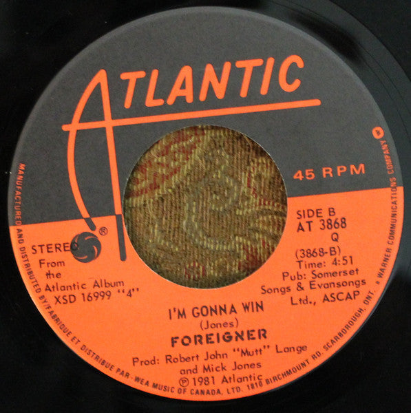 Foreigner : Waiting For A Girl Like You (7", Single)