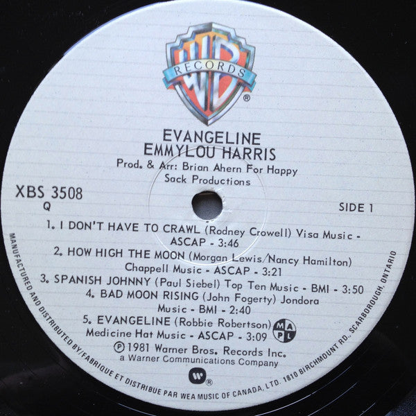 Emmylou Harris : Evangeline (LP, Album)