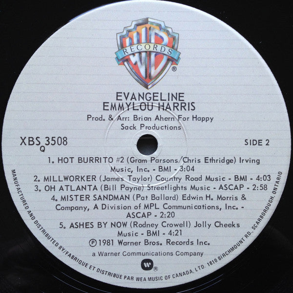 Emmylou Harris : Evangeline (LP, Album)