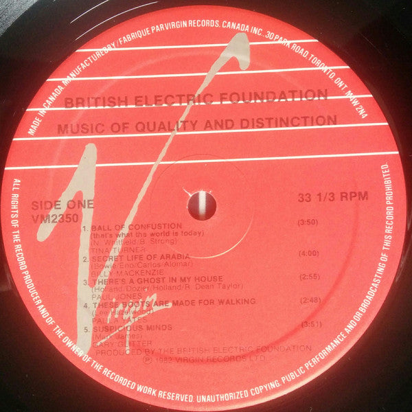 British Electric Foundation : Music Of Quality & Distinction Volume One (LP)