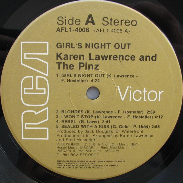 Karen Lawrence And The Pinz : Girls Night Out (LP, Album)