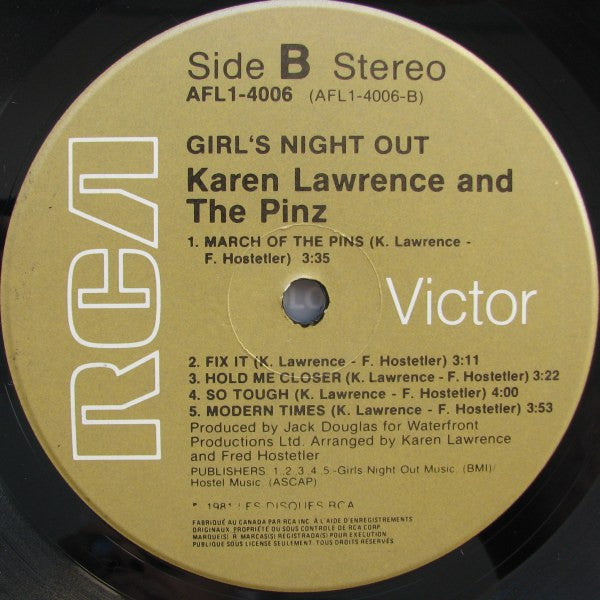 Karen Lawrence And The Pinz : Girls Night Out (LP, Album)