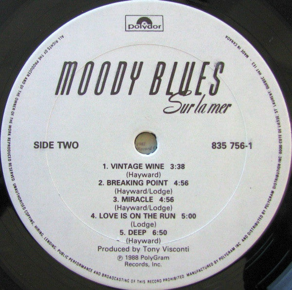 The Moody Blues : Sur La Mer (LP, Album)