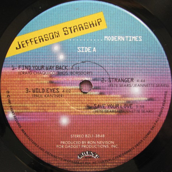 Jefferson Starship : Modern Times (LP, Album, Gat)