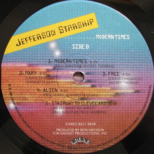 Jefferson Starship : Modern Times (LP, Album, Gat)