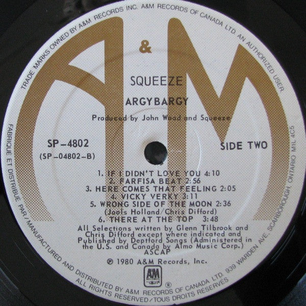 Squeeze (2) : Argybargy (LP, Album)