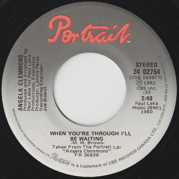 Angela Clemmons : Give Me Just A Little More Time (7")