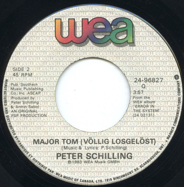 Peter Schilling : Major Tom (Coming Home) (7", Single)