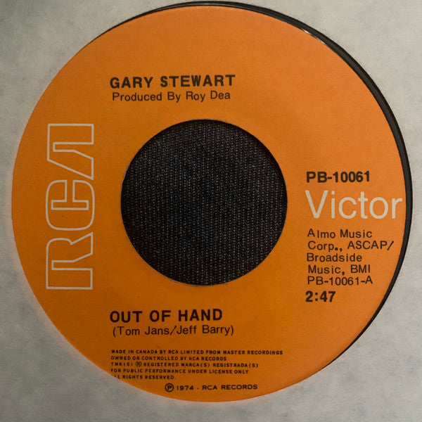 Gary Stewart : Out Of Hand (7")