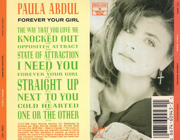 Paula Abdul : Forever Your Girl (CD, Album)