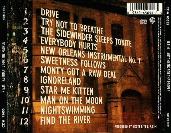 R.E.M. : Automatic For The People (CD, Album)