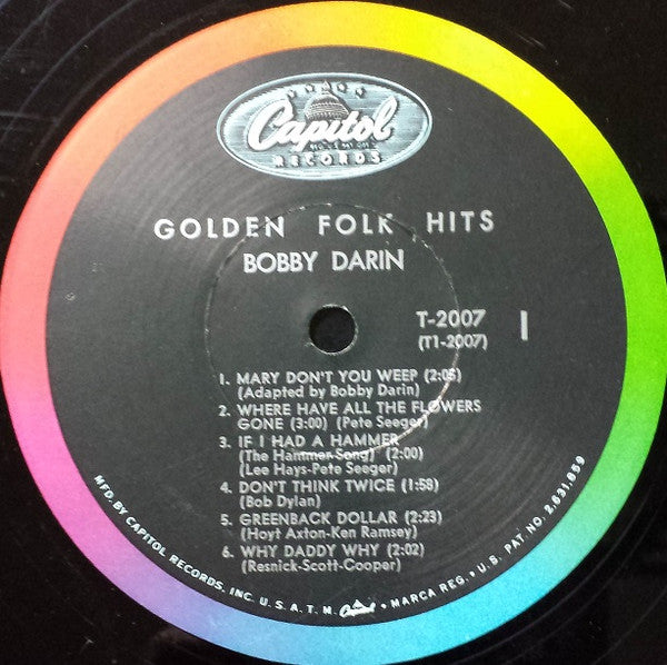 Bobby Darin : Golden Folk Hits (LP, Album, Mono)
