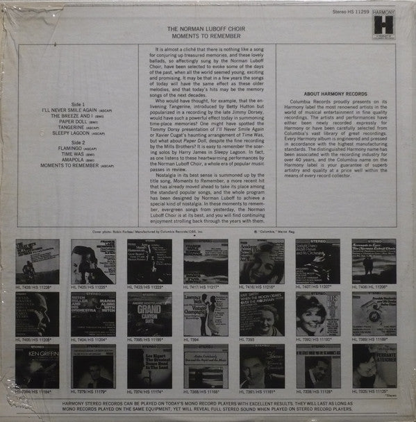 Norman Luboff Choir : Moments To Remember (LP, Album)