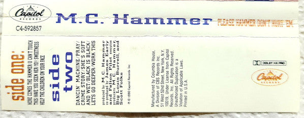 MC Hammer : Please Hammer Don't Hurt 'Em (Cass, Album, Club, Dol)