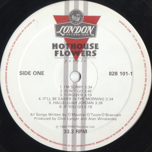 Hothouse Flowers : People (LP, Album)