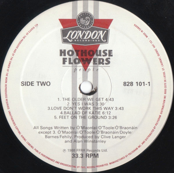 Hothouse Flowers : People (LP, Album)