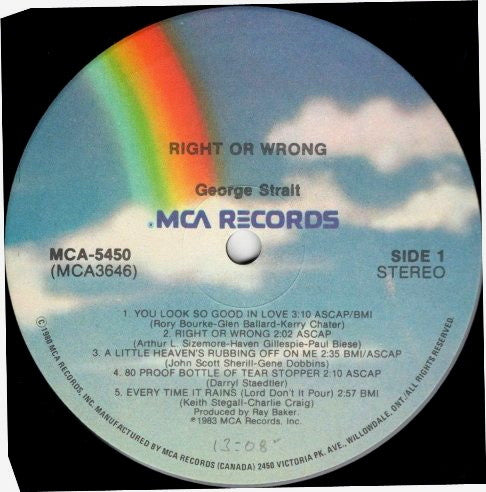 George Strait : Right Or Wrong (LP, Album)