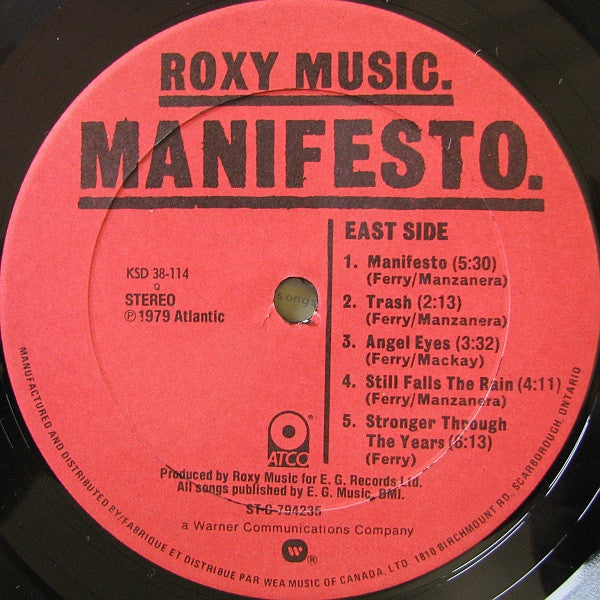 Roxy Music : Manifesto (LP, Album)