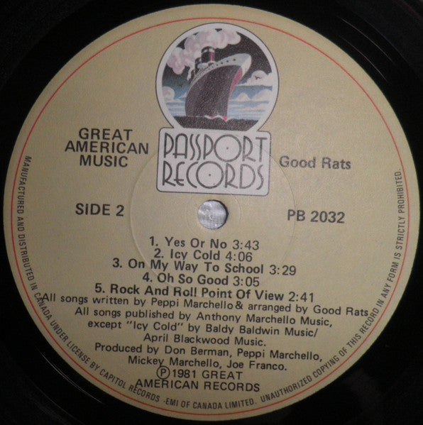 Good Rats : Great American Music (LP, Album)