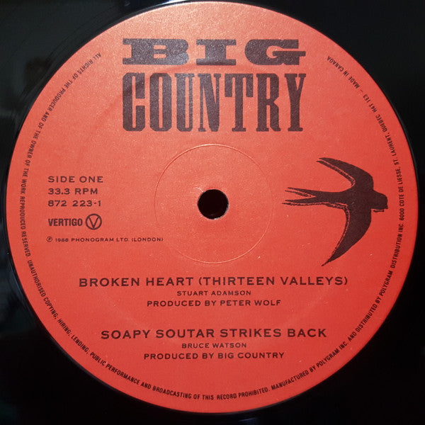 Big Country : Broken Heart (Thirteen Valleys) (12", EP, Ltd, Num)