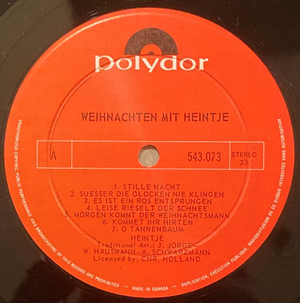 Heintje : Weihnachten Mit Heintje (LP)