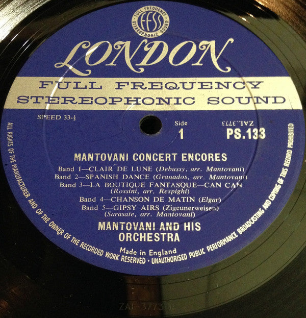 Mantovani And His Orchestra : Concert Encores (LP, Comp)