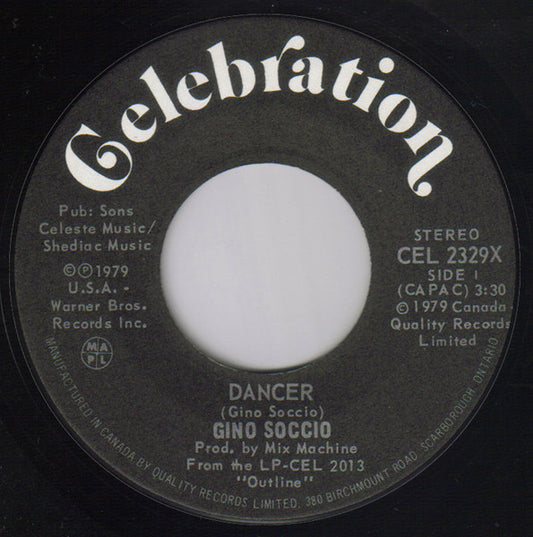 Gino Soccio : Dancer (7", Single)
