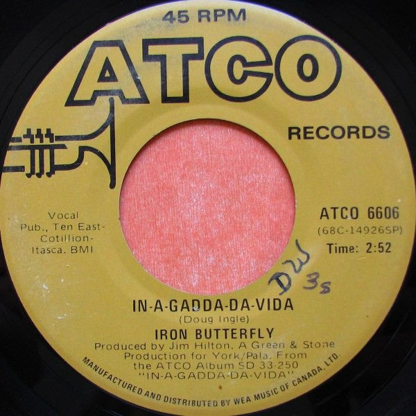 Iron Butterfly : In-A-Gadda-Da-Vida / Iron Butterfly Theme (7", RE)