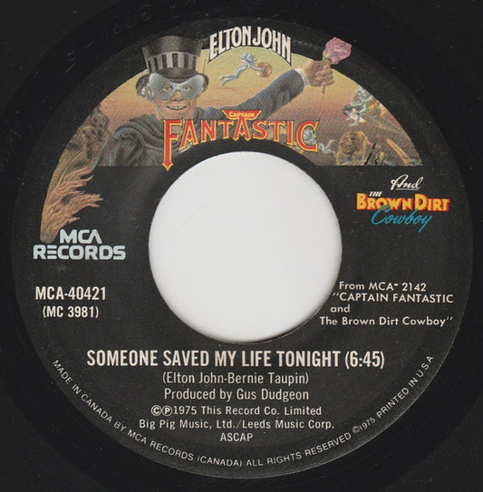 Elton John : Someone Saved My Life Tonight (7", Single)
