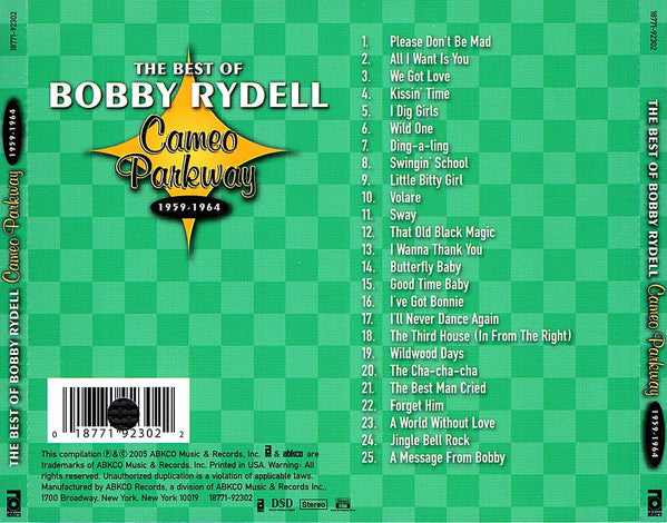 Bobby Rydell : The Best Of Bobby Rydell (Cameo Parkway 1959-1964) (CD, Comp)